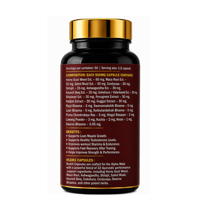 RudrX – Strength, Stamina , Recovery, Lean Muscle & Testosterone Support for Men