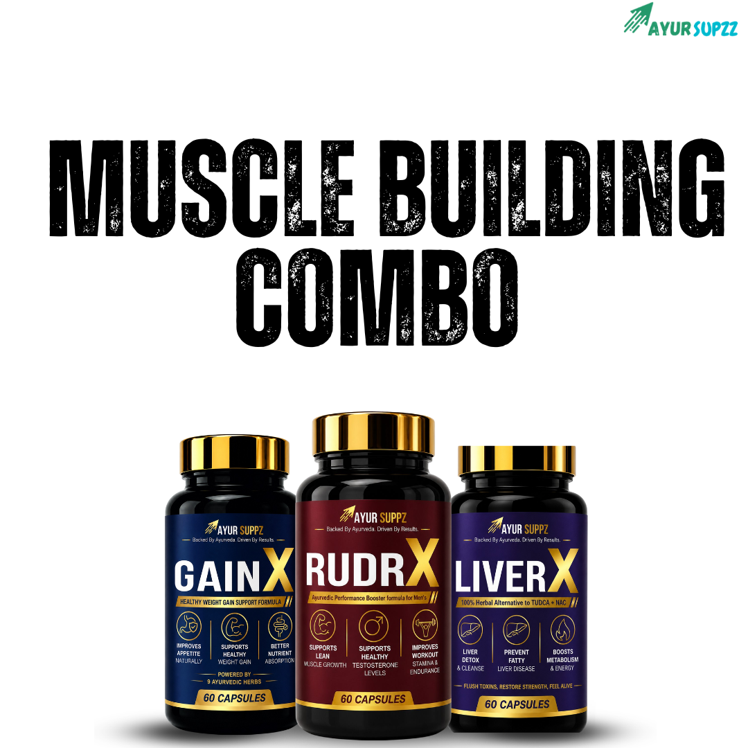 Muscle Building Combo — Gain X + RudrX + LivrX
